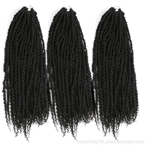 Pre-twisted Passion Twist Crochet Braiding Hair Extension Ombre Color Synthetic Fiber Pre-looped Passion Twist Braids